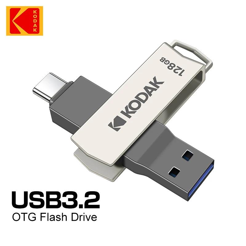 Kodak K273 USB флэш-накопитель металлический USB 3,2 Pendrive Type c OTG 32 ГБ/64 ГБ/128 ГБ/256 ГБ для ключей cle USB для смартфона