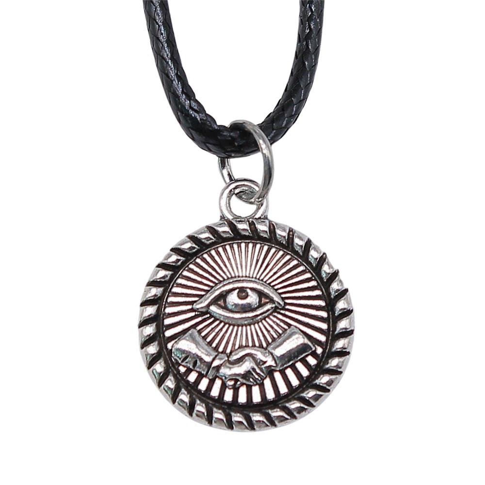 Колье 45 см Кожаная цепочка Большой Глаз Гора Минималистичные ювелирные компоненты QN029