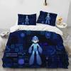 3D Rockman Megaman Game Cartoon Bedding Set Duvet Cover Sheet Print Bed Set Pillowcase Full Queen King Size Comforter Bedroom