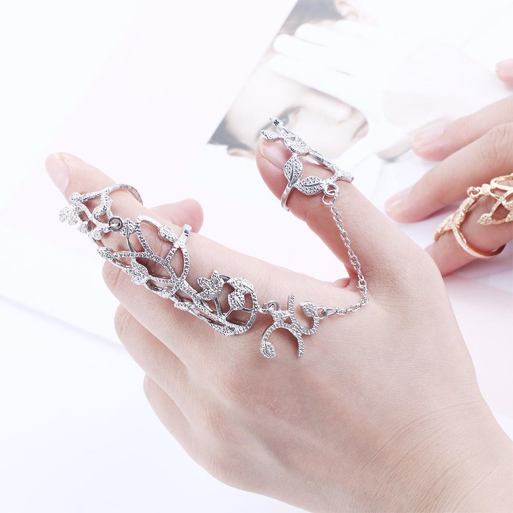 Модный цветочный темперамент простая цепочка женское открывающееся кольцо полое корейское кольцо на палец ювелирные изделия