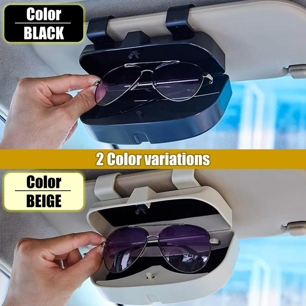 NOELAMOUR Sunglasses Sunglasses Eyeglasses Car Sun Eyeglass Storage Box Case, Holder, Holder, Visor, Case, (Beige)