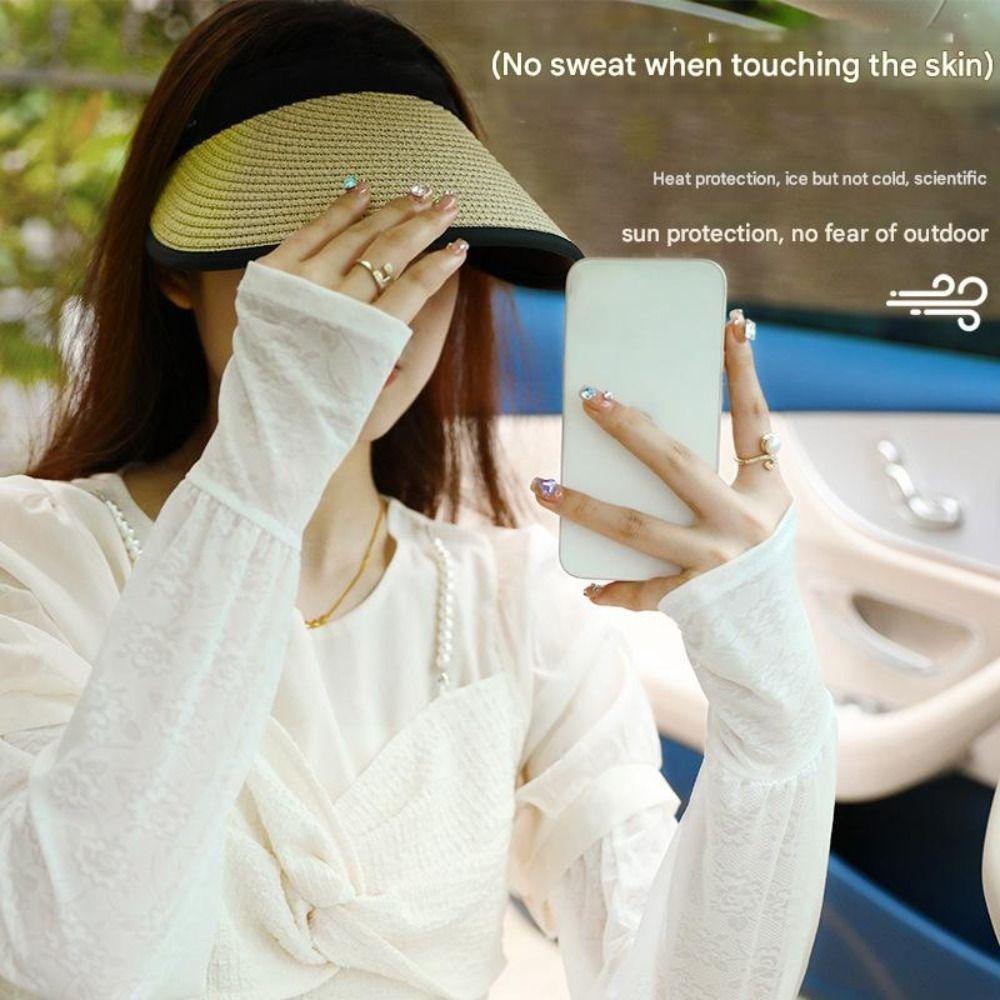 Дышащие рукава из ледяного шелка, защита от УФ-лучей, длинные перчатки из ледяного шелка, модный солнцезащитный рукав, спорт