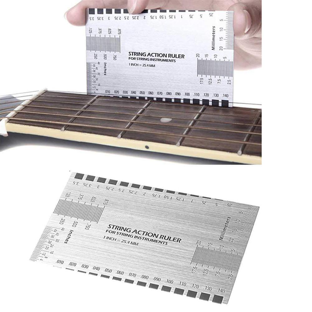 String Action Gauge Ruler Hexagon Wrench Guitar Measuring And Adjusting Tool