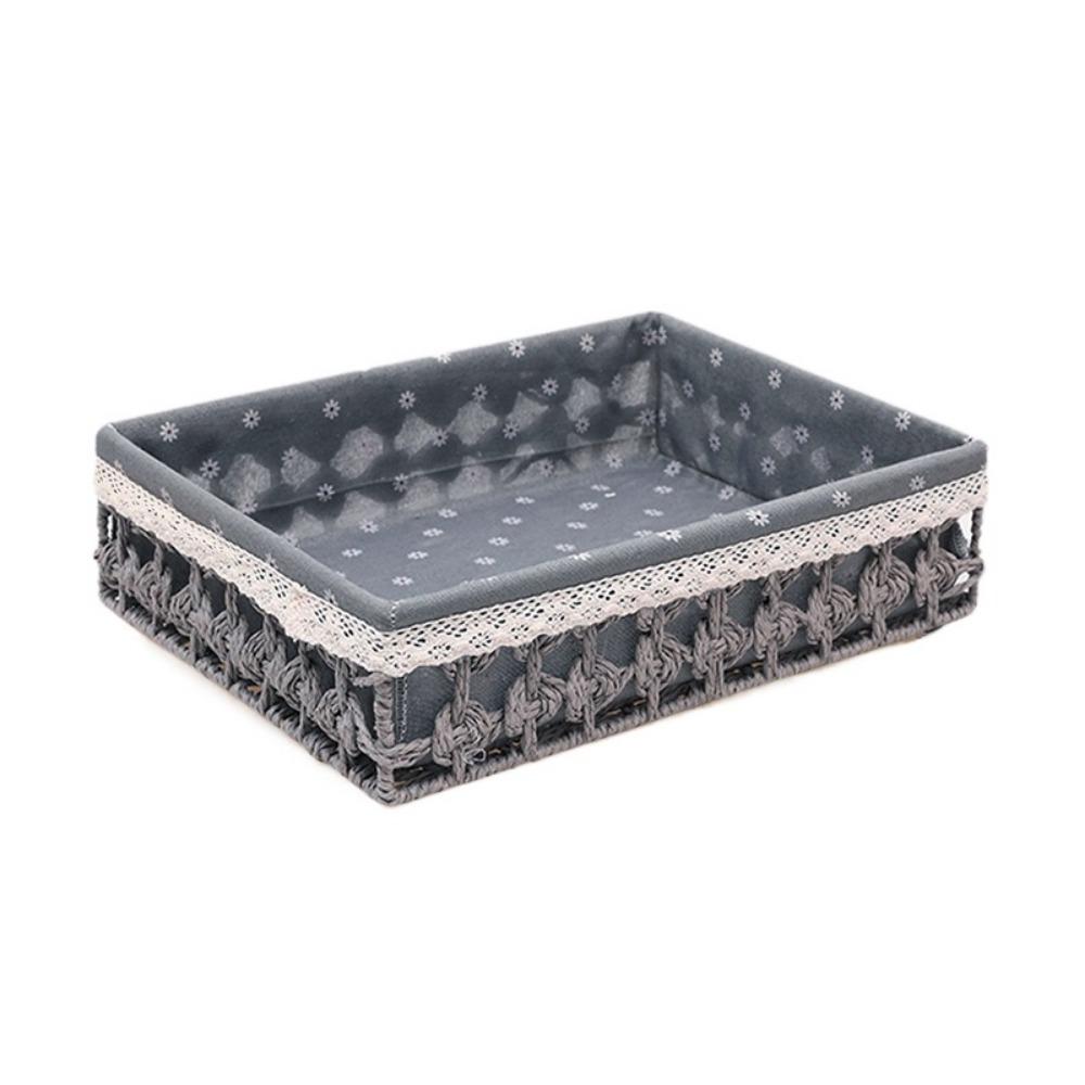 Hollow Out Tabletop Fruit Container Hand Woven Straw Storage Basket Bin  Home Decor
