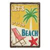 Летний пляжный декор Винтажные металлические жестяные таблички Табличка Металлическая пластина Ретро постеры Настенный декор Морской