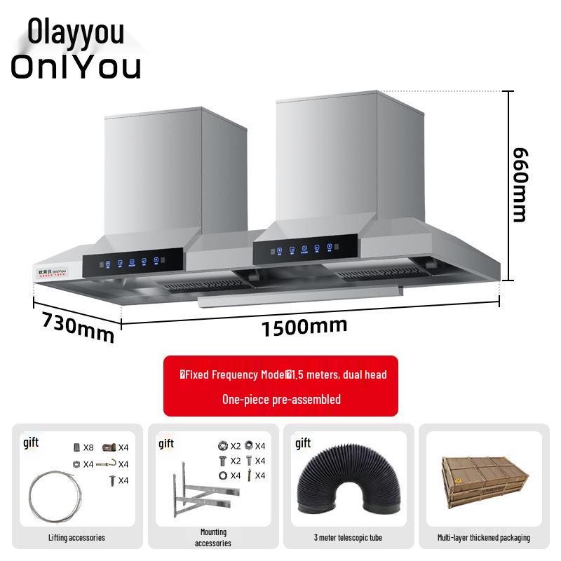 Commercial High-Suction Range Hood for Restaurant Kitchens and Rural Wood-burning Stoves