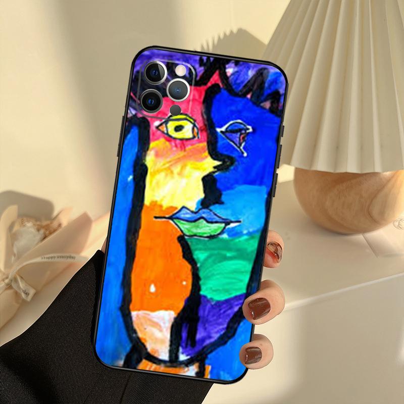 Абстрактная картина Пикассо Чехол для телефона Art Для iPhone 15 14 13 12 11 16 17 Pro Max 13 mini 15 16 Plus 16e 17 Air Cover Funda
