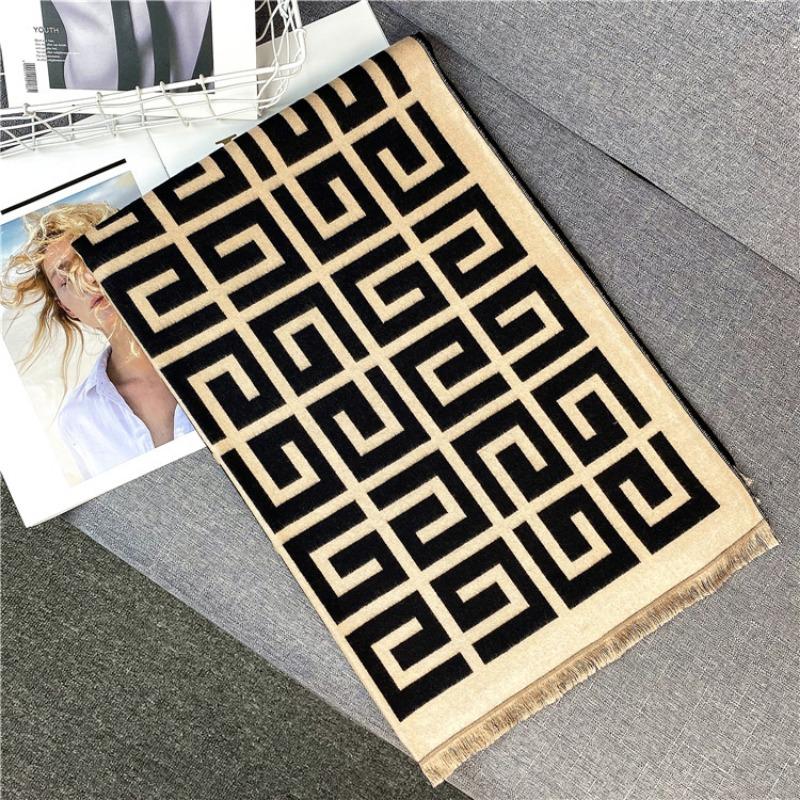 20 New Scarves Imitation Cashmere Fashion Autumn and Winter Warm Shawl Women's Dual-purpose Thickened Student Scarf