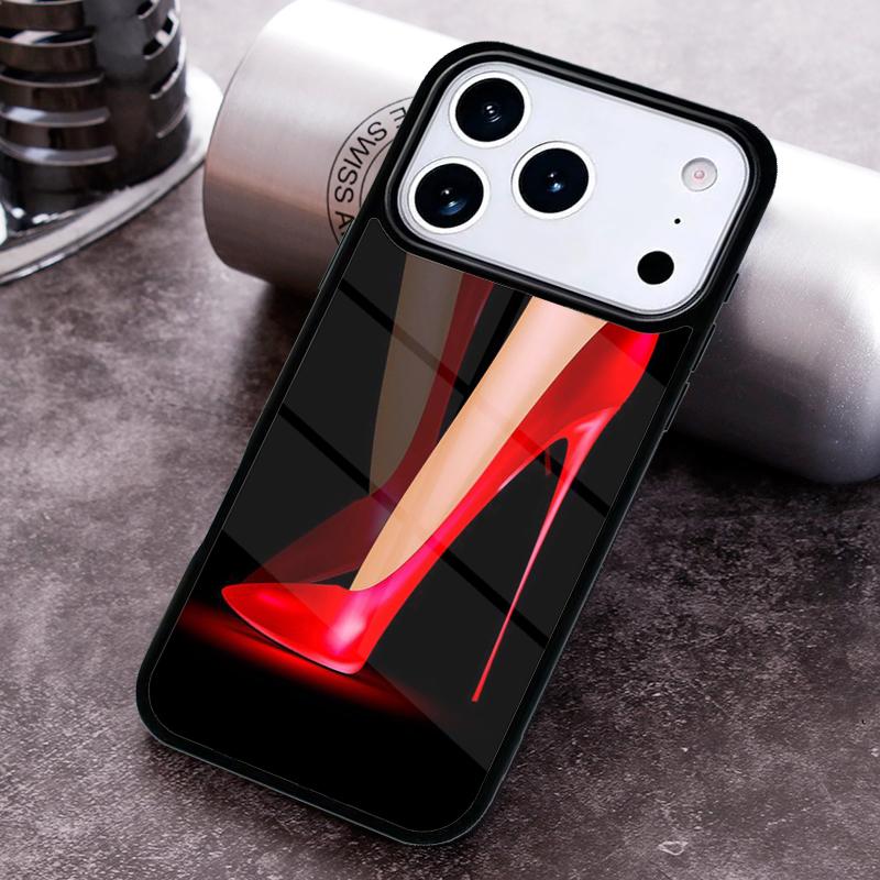 red high heel shoes Cute Phone Case for iPhone 17 16 15 Pro Max Air 14 13 12 11 Plus Shockproof Capa Cover