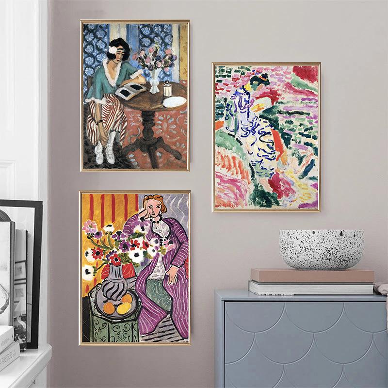Анри Матисс Классические Работы Цветной Пейзаж Постер Портрет Женщины Кошка Цветок Печать на Холсте Настенное Искусство для Комнаты Домашний Декор