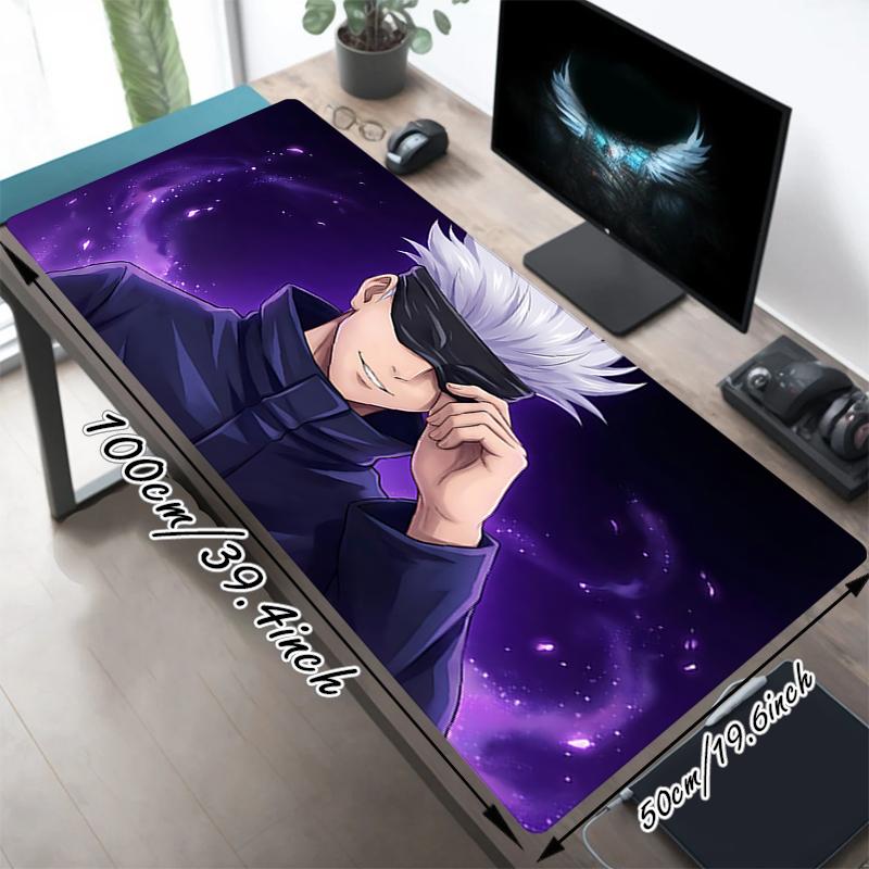 1Pc Jujutsu Kaisen Night'S Whisper Gaming Mouse Pad Keyboard Desk Mat Non-slip Rubber Lock Edge Waterproof Computer Mousepad for Office Home Decor S17