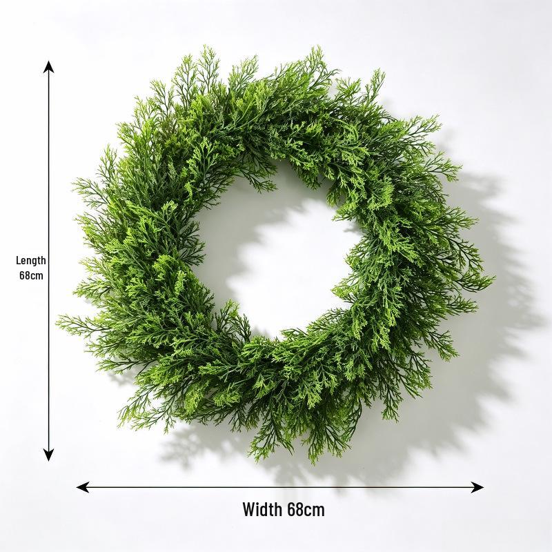 Artificial Green Pine Cypress Wreath for Christmas Window and Doorway Decoration