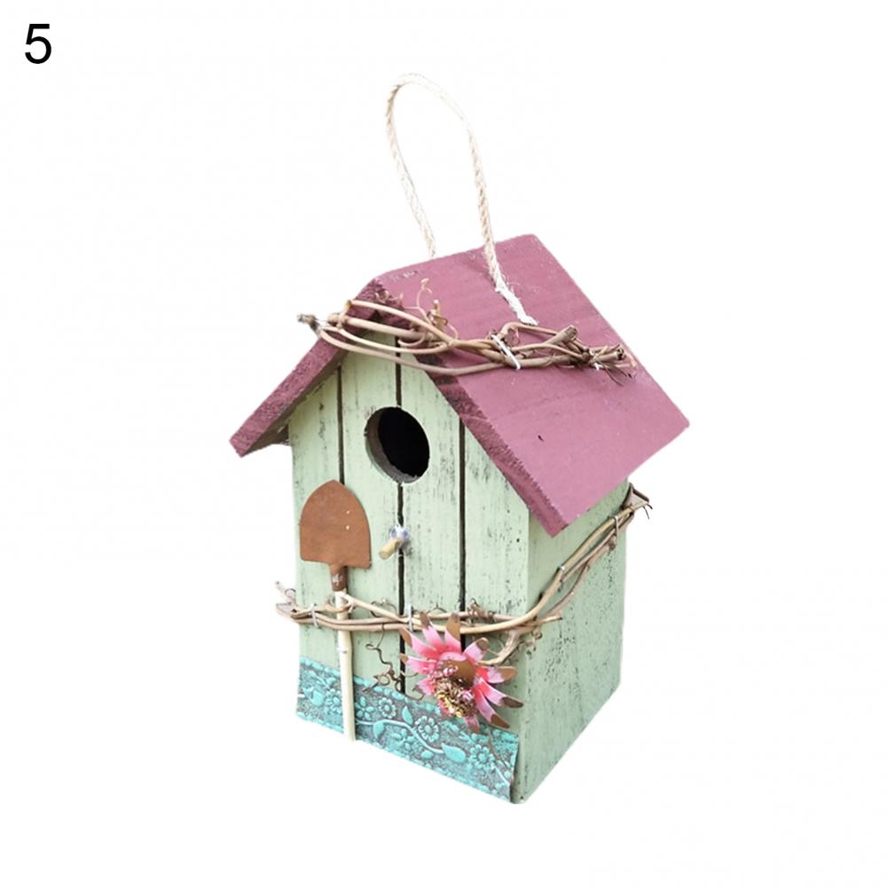 2024 New Style Bird House Birdcage Painting Outdoor Garden Hanging Cottage Feeder Nest Crafts Garden Supplies Products