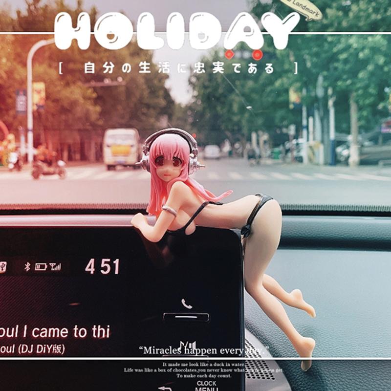 Сексуальная Suupaa Soniko Bunny Girl Girls Car Decorations Cartoon Kawaii Anime Статуэтка Car Dashboard Сексуальная кукла Фигурка Украшения для автомобиля