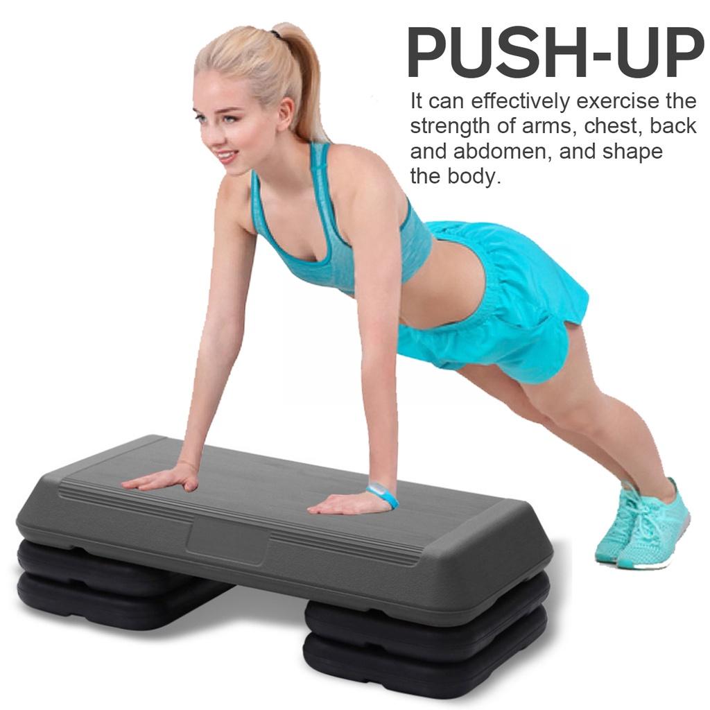 Фитнес Аэробическая Степ 3 уровня Регулируемая Нескользящая Кардио Йога Педаль Степпер Домашний Тренажер Тренировка Упражнения Фитнес Аэробическая Степ Черный + Серый
