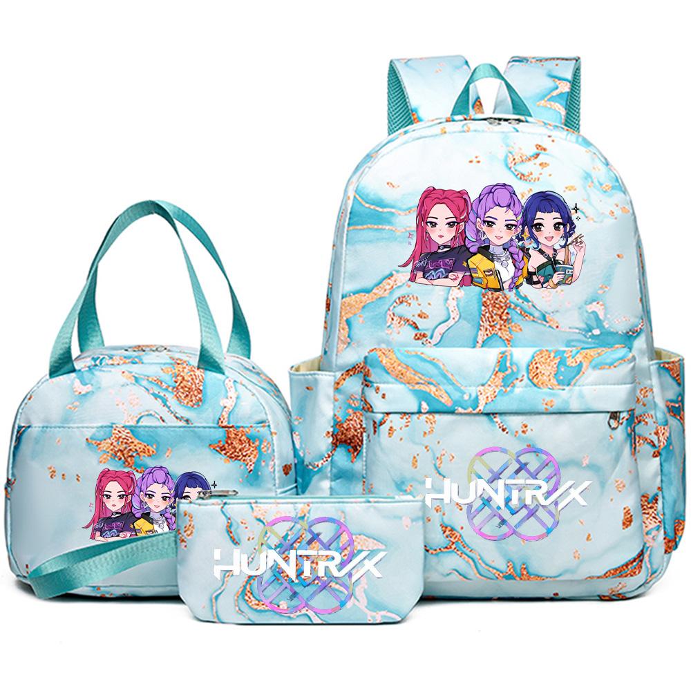 3 шт./комплект Аниме K-pop Пенал с принтом, Сумка-рюкзак с ручкой для Подростка Студента Девочки Мальчика, Водонепроницаемая Дорожная Сумка Mochila