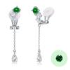 Изумрудные серьги для женщин, популярные майские камни, гипоаллергенные серебряные серьги 925 пробы, зеленые, фирменные, стильные, элегантные, на день рождения, на годовщину