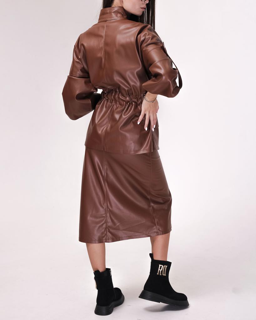 Юбка кожаная Red Exp. 4188 36 коричневая