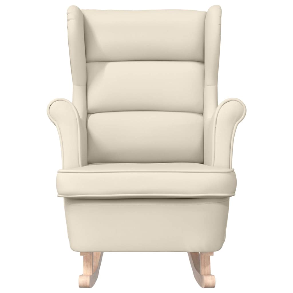 Rocking Chair White 74 x 90 x 102 cm Linen