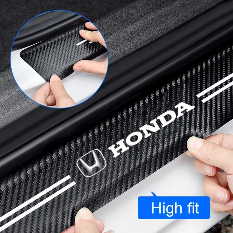 Carbon Fiber Car Door Threshold Sticker Auto Trunk Protective Strip For Honda Fit Civic Accord 7 8 9 10 Pilot City Jazz CRV HRV