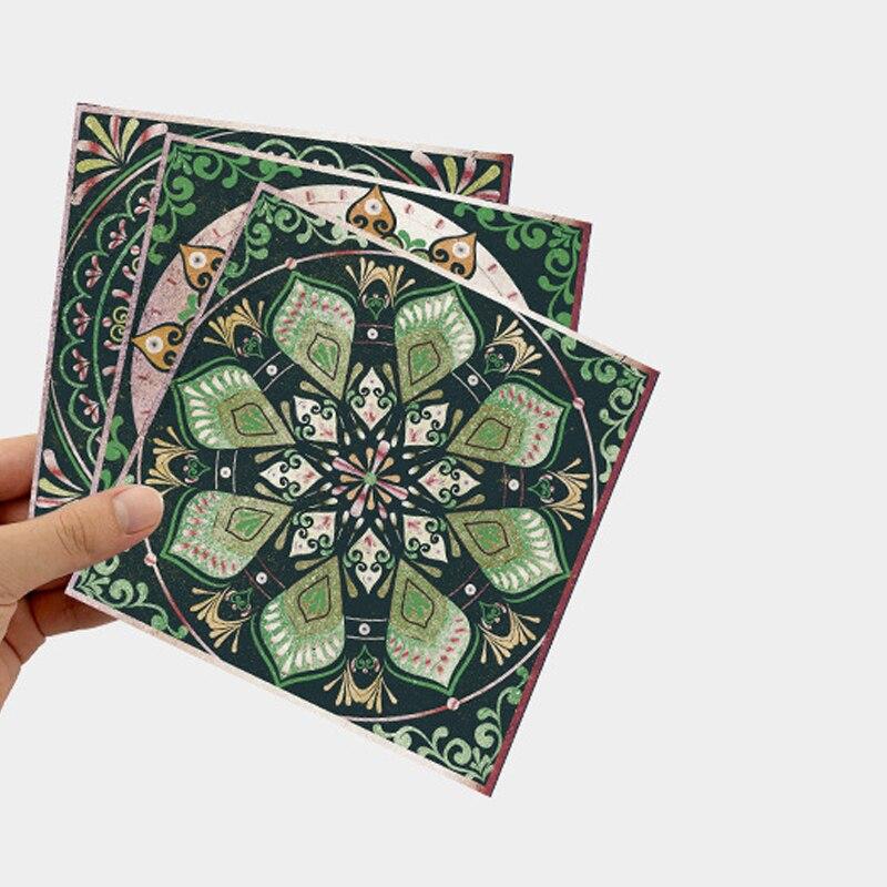 24 винтажных настенных наклейки с изображением мандалы, самоклеящиеся водонепроницаемые наклейки на плитку для кухни, настенная живопись в марокканском стиле для ванной комнаты