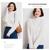 Women's Chunky Cable Knit Cashmere Sweater - Solid Color, Half-High Neck, Thickened Pullover for Autumn and Winter