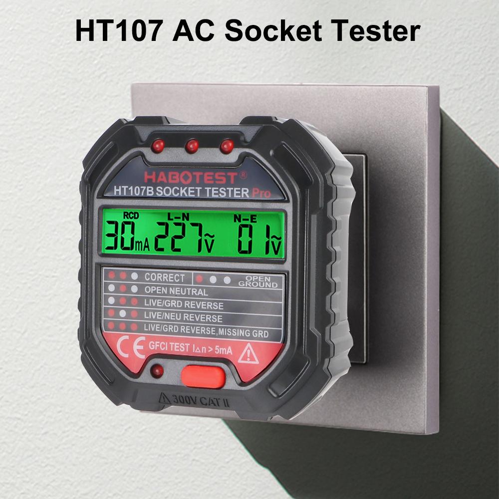 Универсальный RCD GFCI Тестирование Полярности Фазовый Контроль Заземления Вилки US EU Нейтральный Провод Тестер Розетки Переменного Тока Детектор Тестирование Напряжения 90-250 В