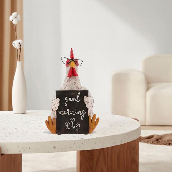 Доброе утро, фигурка курицы, смола, сидящая лежащая курица, статуя, скульптура для дома, офиса, настольная книжная полка, украшение, украшение, фестиваль, подарок