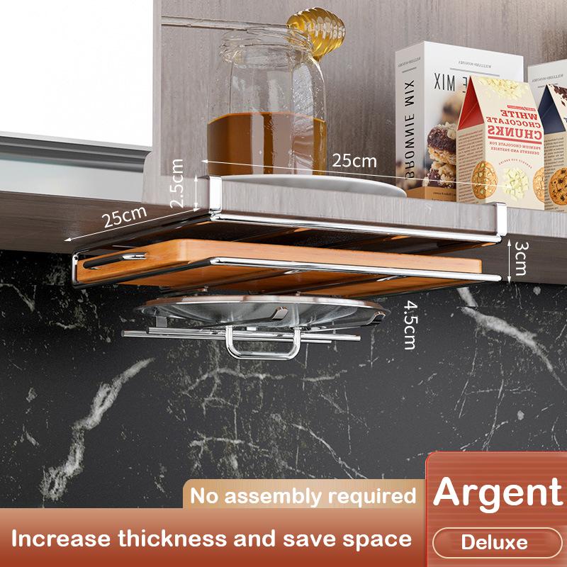 Kitchen Under Cabinet Basket Storage Shelf Cutting Board Rack Kitchen Closet Rack Under Desk Cabinet Office Bathroom Organizers