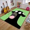 Surprised Cartoon Cow On Green Background Patterned Carpet, Non Slip Mat Suitable for Living Room and Bedroom Sofas