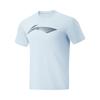 Футболка с логотипом и буквами серии Li Ning Fitness, удобная, универсальная, быстросохнущая, с коротким рукавом, мужская, цвет Cloud-Blue ATSU021-7