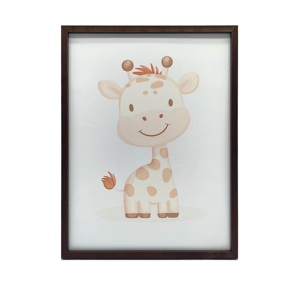 Uśmiechnięta Żyrafa - Plakat Dla Dzieci Uśmiechnięta Żyrafa - Plakat Dla Dzieci, 40X50 Cm, Rama Aluminiowa Czarna, Papier Matowy 230 Gsm