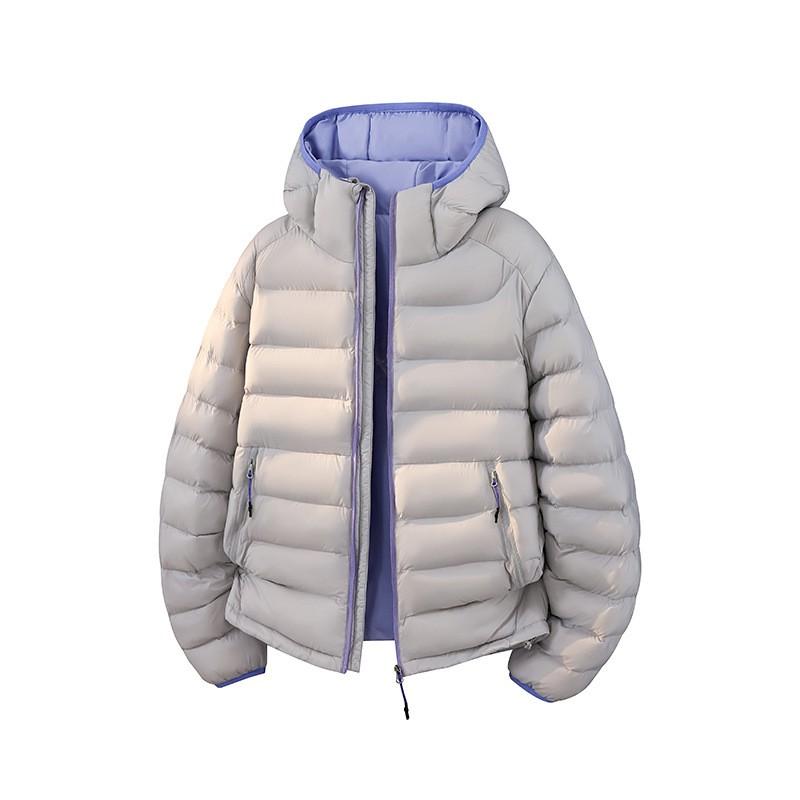 Winter Hooded Puffer Coat Unisex Color Block Casual Warm Jacket Teens