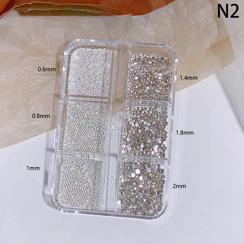 6/12 Grids/Box Colorful Round Pearls Nail Beads Charms Caviar Jewels Half Round Pearl Gems for DIY Nail Art Decoration