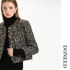 DONEED Women's Tweed Sequin Round Neck Jacket