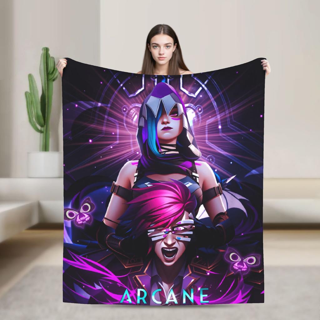 Мистический Мягкий Плед Виктор Игра Аниме Джинкс Джейс Кейтлин Иисус Севика Кемпинг Плюшевый Плед Домашний Декор Покрывало для Дивана Кровати