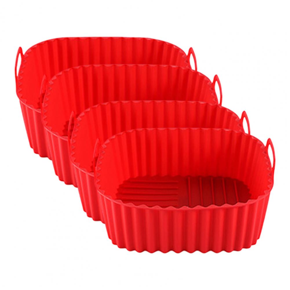 Силиконовая форма для аэрофритюрницы с антипригарным покрытием, противень для выпечки с ручками - Равномерный нагрев, можно мыть в посудомоечной машине, кухонный аксессуар для здорового приготовления