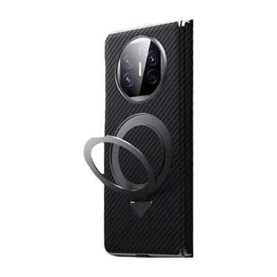 Подходит для чехла для мобильного телефона Huawei MateX6, откидная подставка, магнитная адсорбция X5, противоударный X3, узор из углеродного волокна, центральный шарнир, кожаный чехол