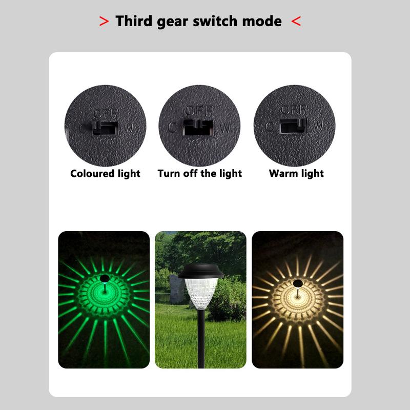 Солнечный светодиодный газонный светильник на открытом воздухе водонепроницаемый RGB светодиодный теплый двойной источник света двор вилла дорожка балкон сад украшения огни подарки
