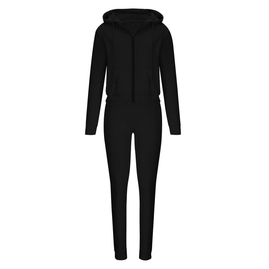 Женская мода однотонная куртка с капюшоном, жилет, топ, брюки, повседневный комплект из трех предметов