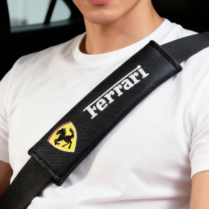 2Pcs Car Seat Belt Cover Shoulder Protection Pads For Ferrari F1 F8 F80 SF90 Stradale SF90Spider 296 GTB 296 GTS 812 Accessories HL6