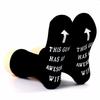 1 Pair Men Mid Length Tube Socks Fashionable Letter Design Interesting Small Leg Anti Slip Socks Suitable As Valentine Day Gift
