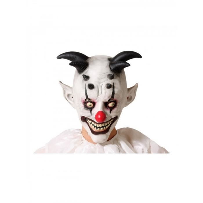 Déguisements - Masque d'Halloween En Latex - Démon À Cornes Blanc