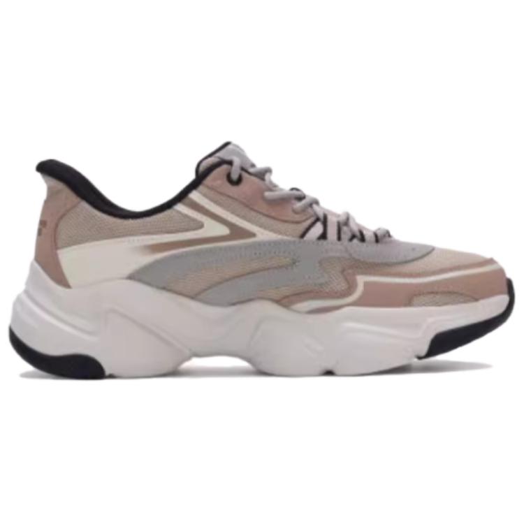 Skechers Bobs Sport Мода Удобные Синтетическая Кожа Нескользящие Износостойкие Низкие Кроссовки Мужские Кеды Белый Коричневый 118332-NTGY