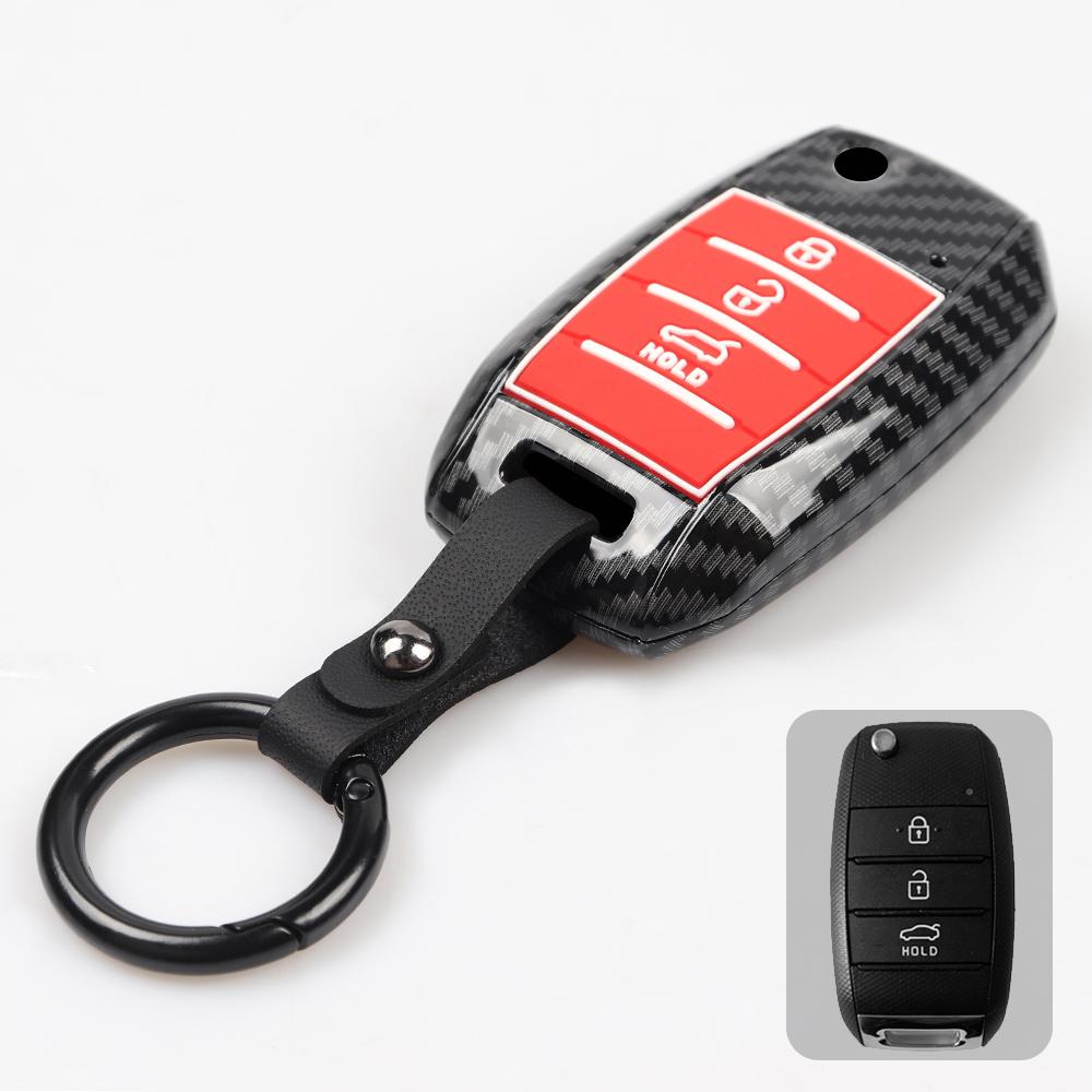 Для Kia Sedona Grand Carnival 2015 2016 2017 2018 Stonic Forte Niro Soul Sorento ABS карбоновый чехол для автомобильного ключа