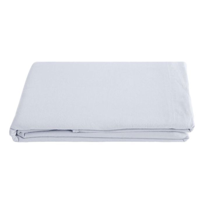 Drap plat Palace pur coton teint lavé, 63 fils/cm² Vent du sud - 240x290 - Palace Neige