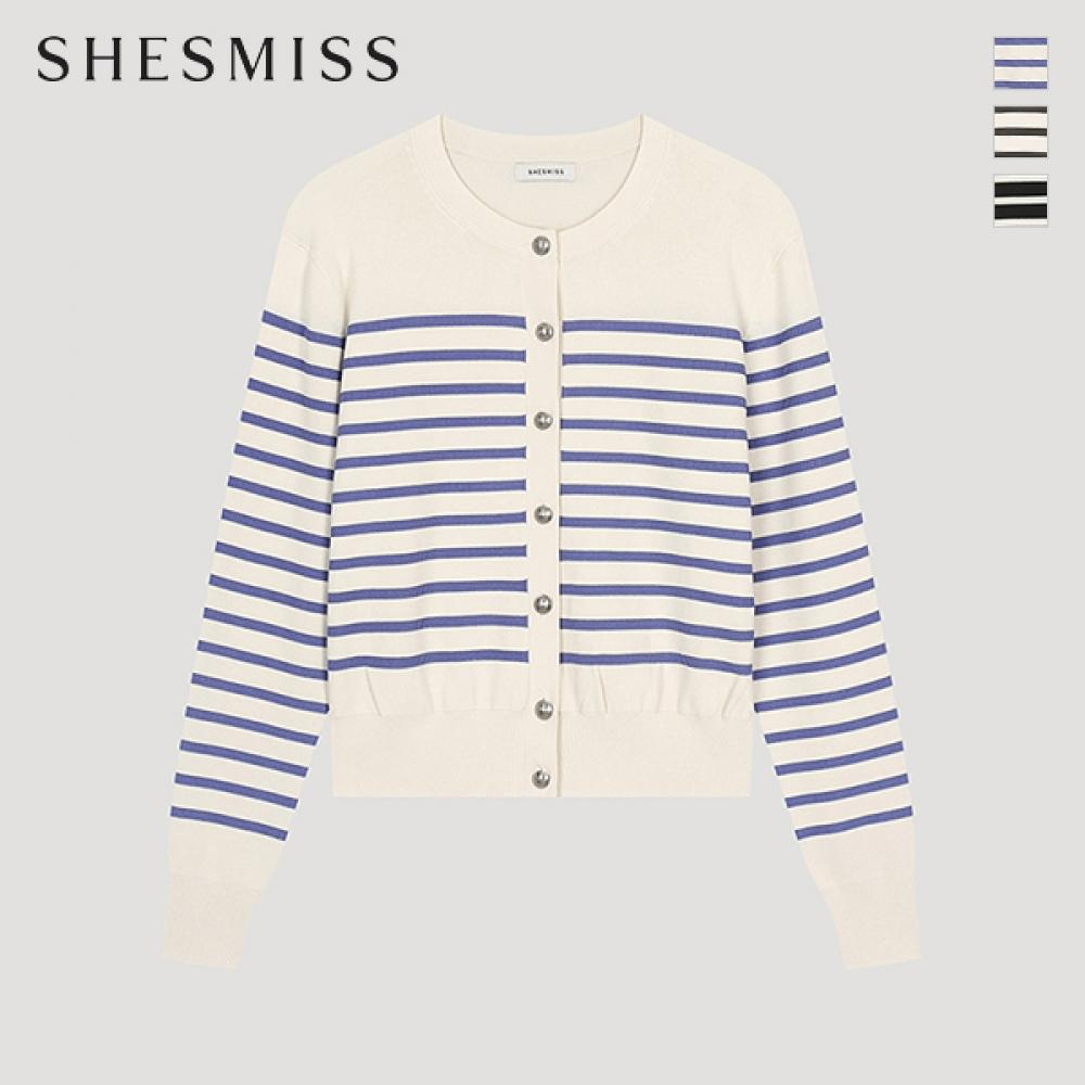 [She S miSS] Полосатый кардиган с круглым вырезом SSkcdo11060