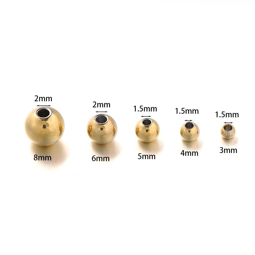 30-100Pcs 3-8mm Stainless Steel Beads Ball Loose Spacer Beads Jewelry Findings for DIY Bracelet Necklace Jewelry Making Supplies