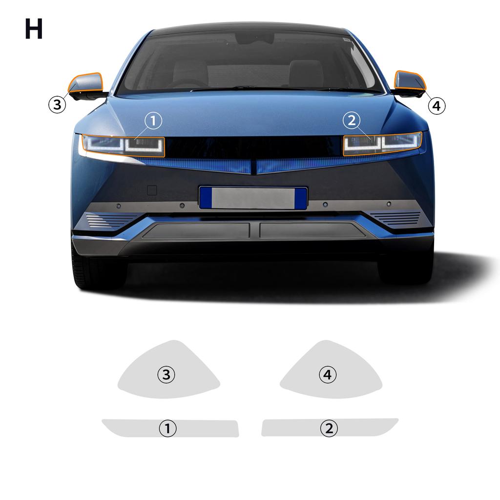 Треугольная накладка на ручку двери из PPF пленки для защиты краски Hyundai IONIQ 5 2022-2024 8.5mil TPU