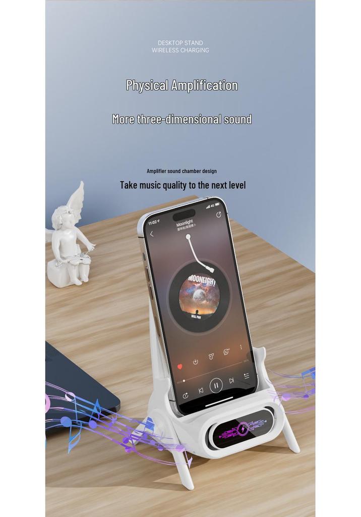 2026 Creative Small Chair Phone Holder and Wireless Charger with Amplifier Function